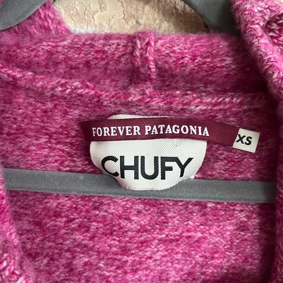 CHUFY Forever Patagonia Merino Wool Pullover Purple Thick Hooded Sweater - Picture 6 of 14